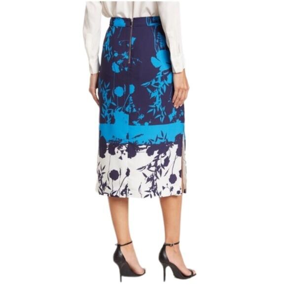 Ted Baker Selaah Bluebell Side Slit Midi Skirt Floral Vacation Date 2 US 0 TB - Picture 6 of 13